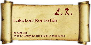 Lakatos Koriolán névjegykártya